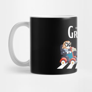 bluey here come the grannies, band style Mug